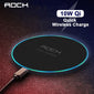 LED Breathing Light 10W Wireless Charger , ROCK Qi Fast Wireless Charging Pad For iPhone X XS 8 Samsung Huawei P30 Xiaomi