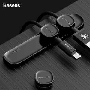 Baseus Magnetic Cable Organizer USB Cable Management Winder Clip Desktop Workstation Wire Cord Protector Cable Holder For iPhone